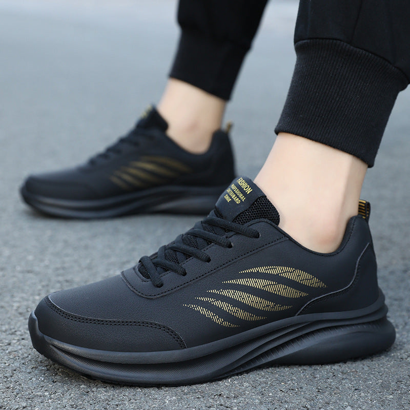 Men Microfiber Lace Up Running Sneakers Lightweight Casual Shoes