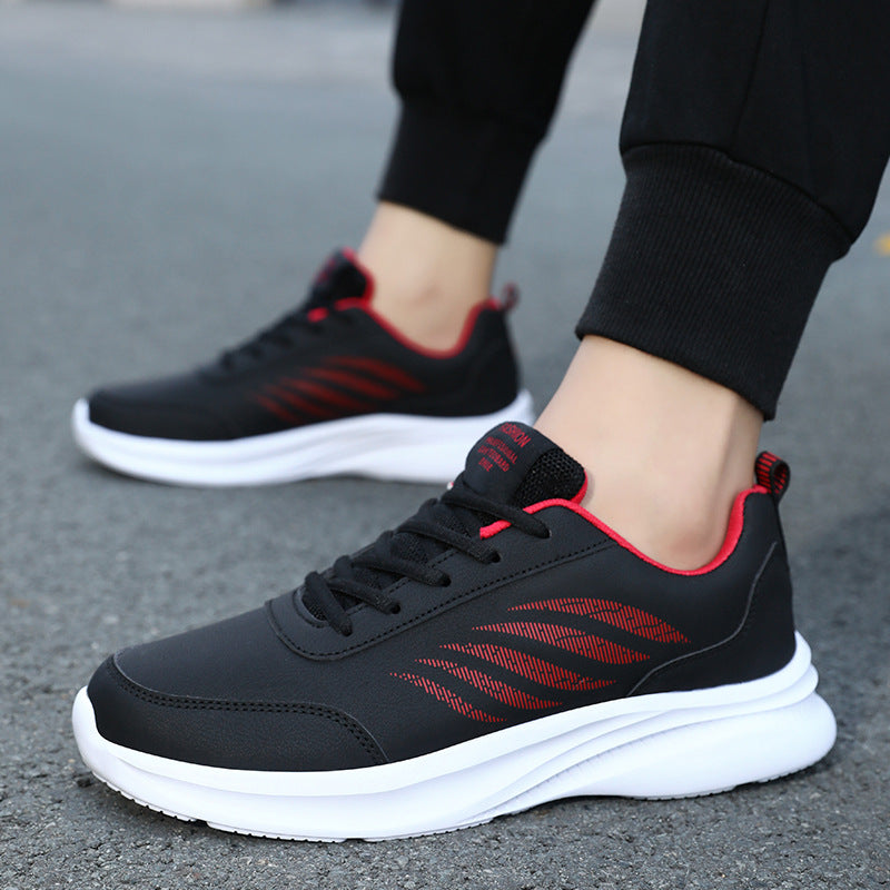 Men Microfiber Lace Up Running Sneakers Lightweight Casual Shoes