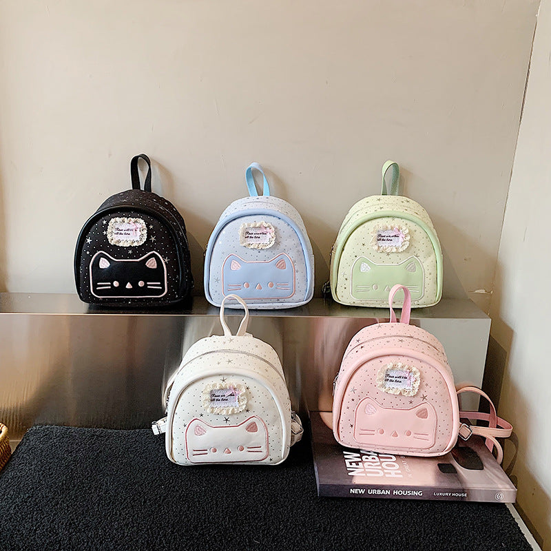 Korean Cartoon Kitten Mini Backpack for Girls
