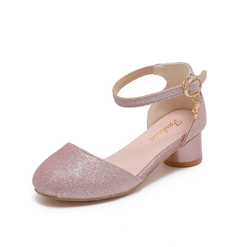 Girls Princess Half Sandals Elegant Dress Shoes