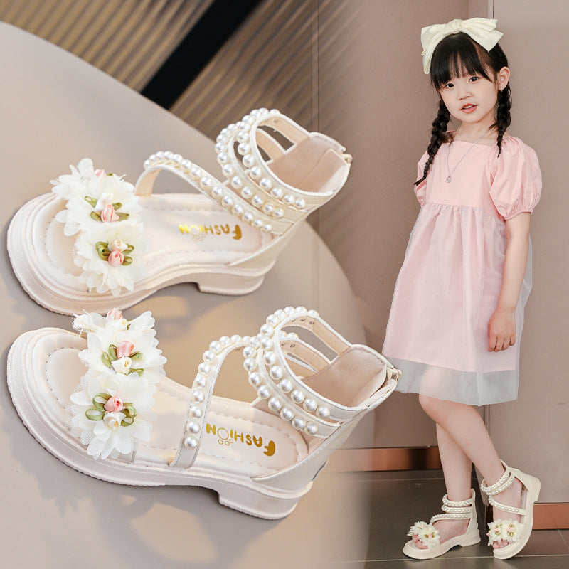 Girls Soft Sole Open Toe Princess Beach Sandals