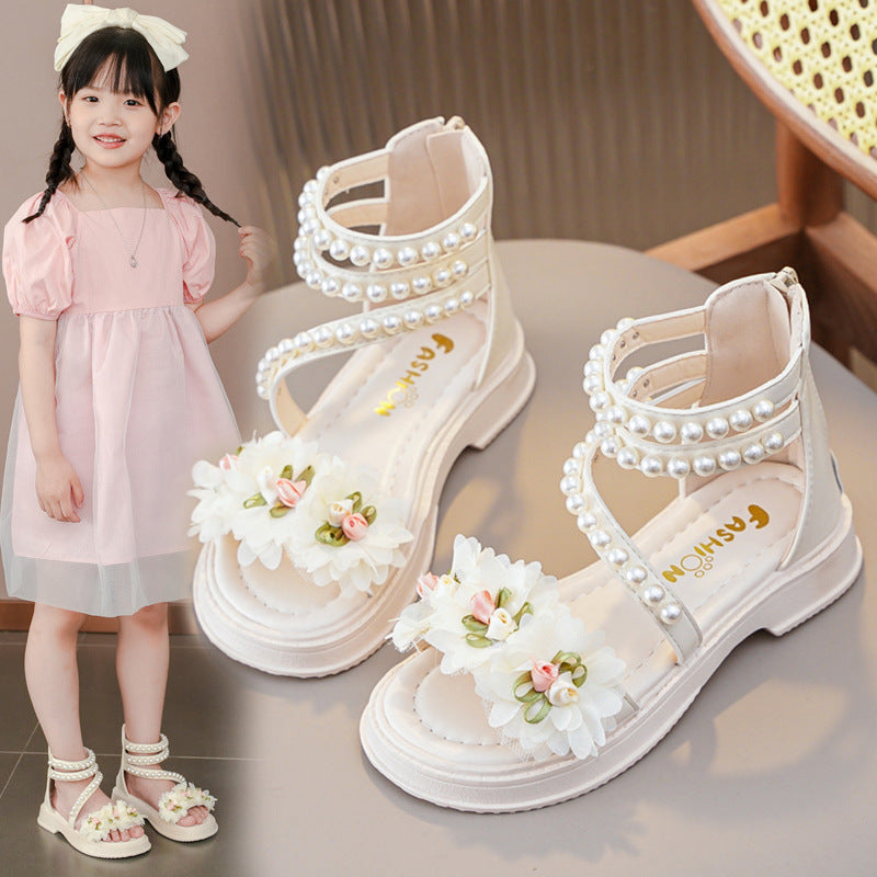 Girls Soft Sole Open Toe Princess Beach Sandals