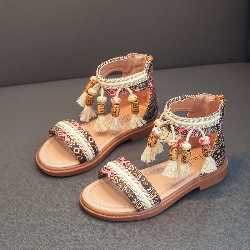 Girls Korean Style Soft Sole Roman Princess Sandals