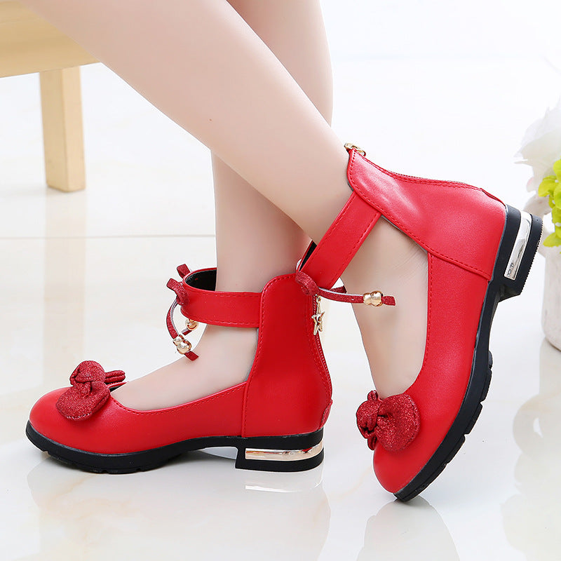 Girls Korean Style Soft Sole Princess Leather Flats