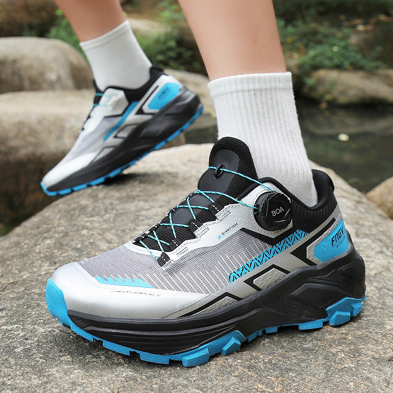 Mesh Swivel Buckle Sports Hiking Running Shoes for Men Large Size