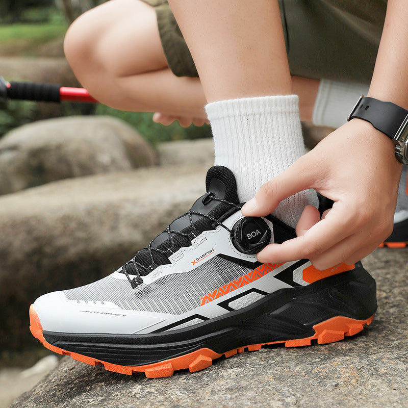 Mesh Swivel Buckle Sports Hiking Running Shoes for Men Large Size