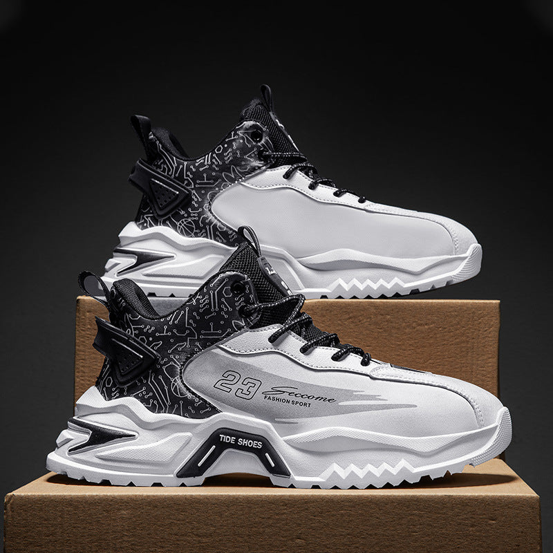 Men Thick Sole Casual Sneakers Shock Absorbing Running Shoes