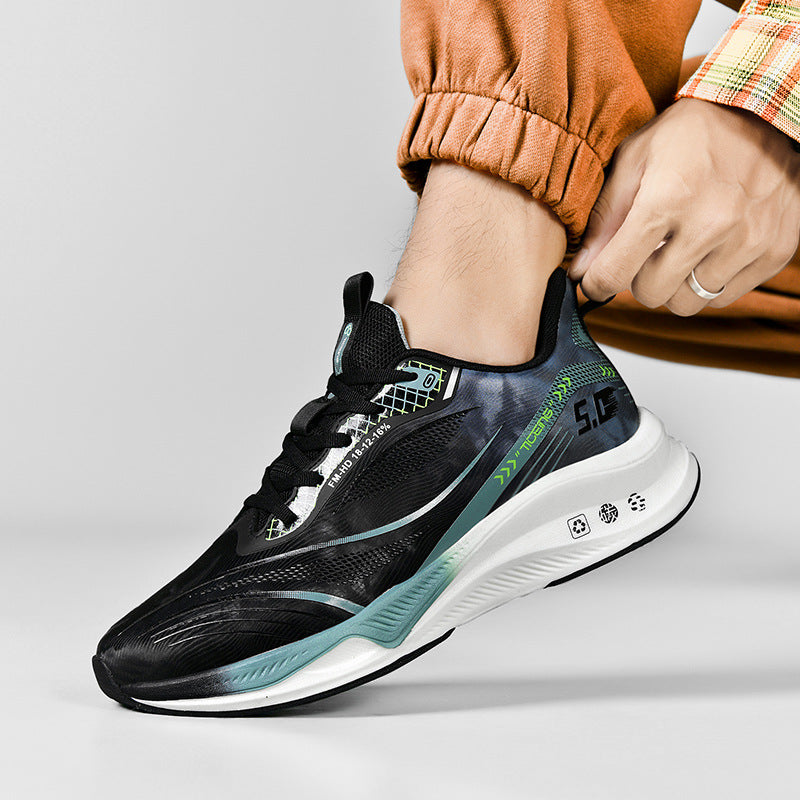 Men Fleece Lined Leather Sneakers Shock Absorbing Running Shoes