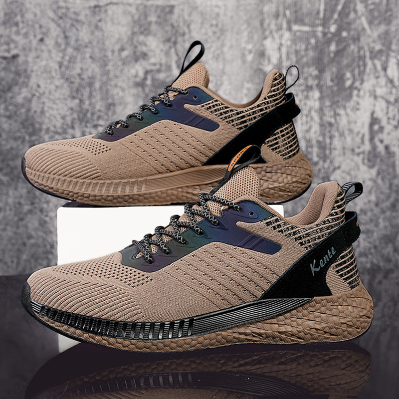 Men Fly-Knit Running Sneakers Lightweight Breathable Travel Shoes