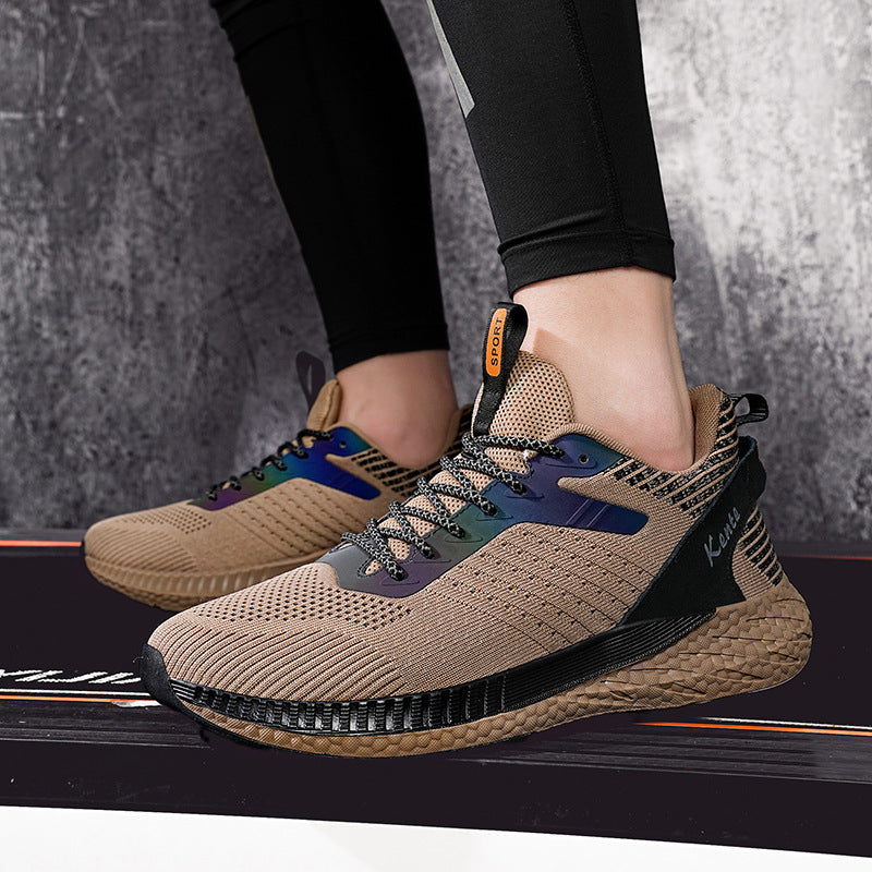 Men Fly-Knit Running Sneakers Lightweight Breathable Travel Shoes