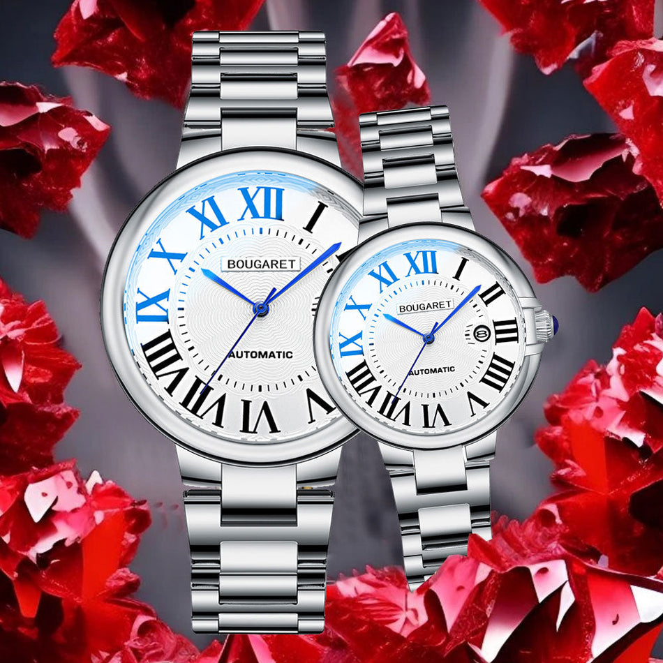Luxury Couple Mechanical Watch with Calendar Display