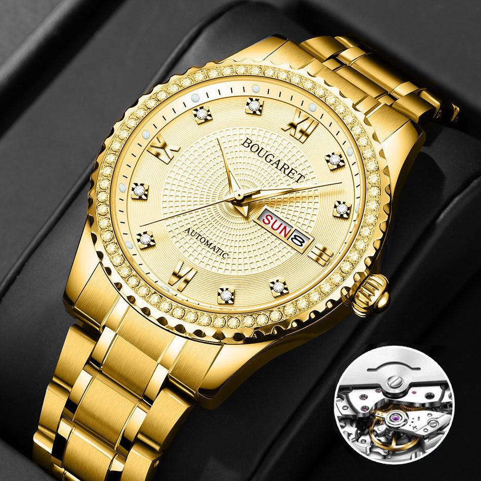 Luxury Men's Automatic Mechanical Watch with Calendar