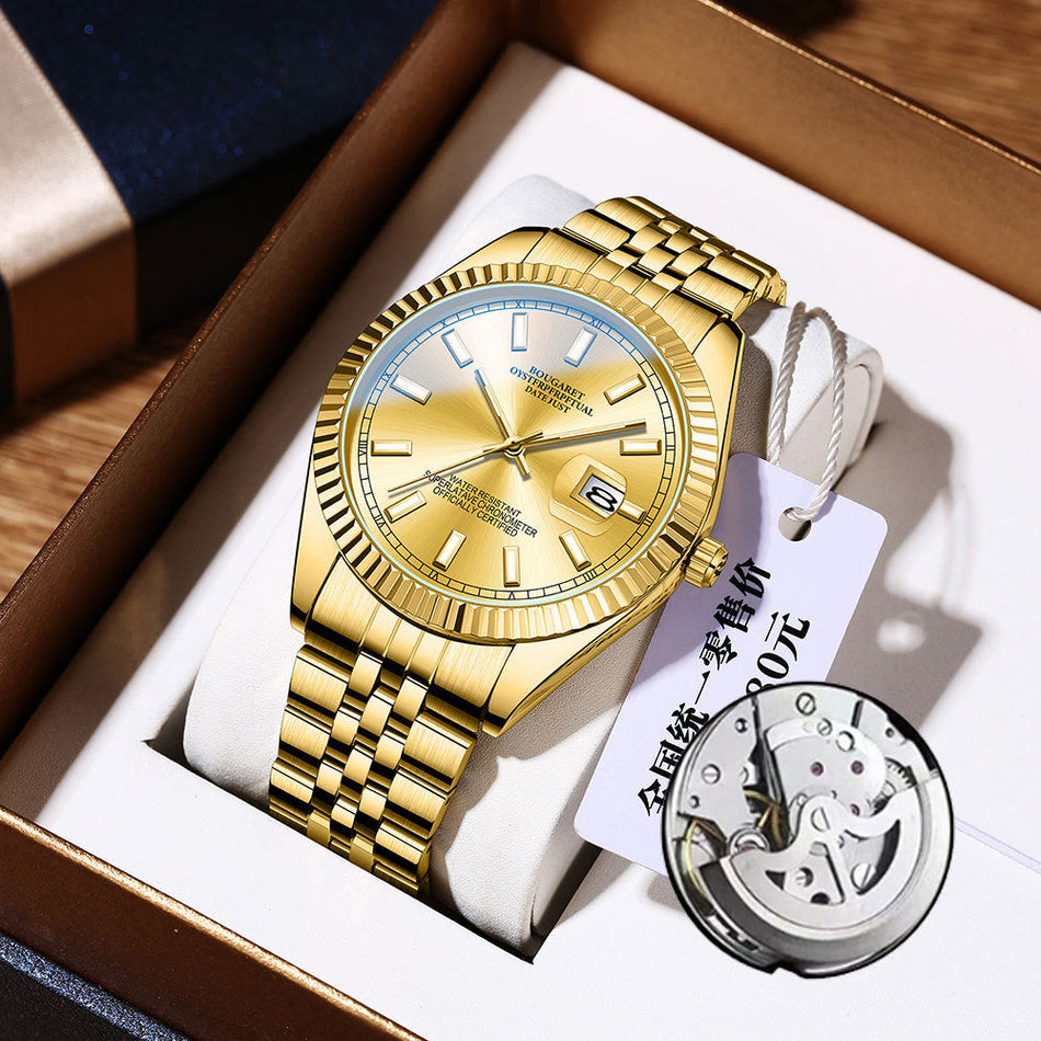 Luxury Men's Automatic Mechanical Watch with Luminous Dial
