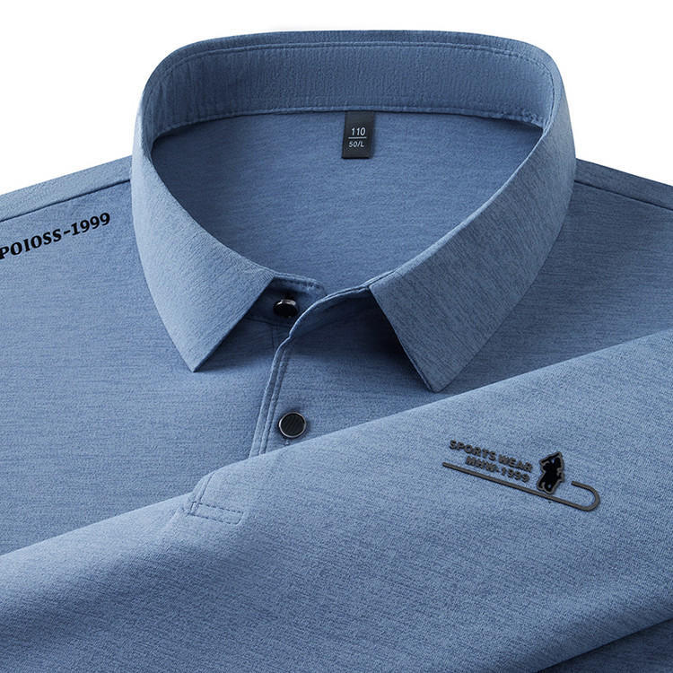 STOCK-Men's Breathable Solid Color Polo Shirt Short Sleeve Casual