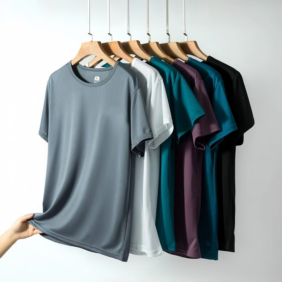 Unisex Ice Silk Quick-Dry Mesh Short Sleeve T-Shirt