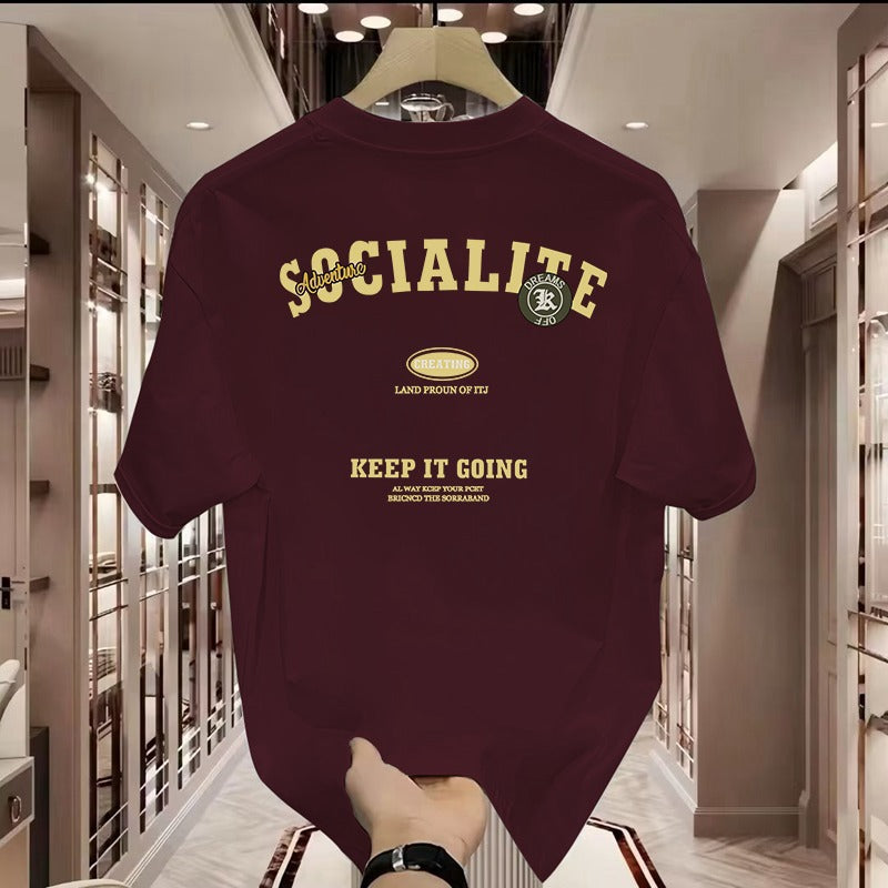Men's Premium Cotton Printed Crew Neck T-Shirt