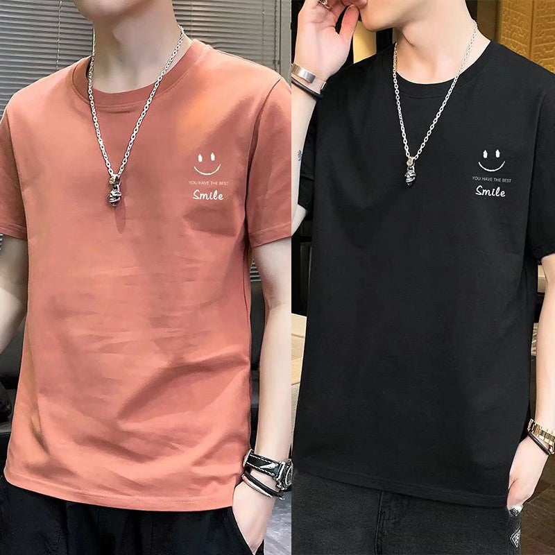 Men's Pink Casual Short Sleeve T-Shirt