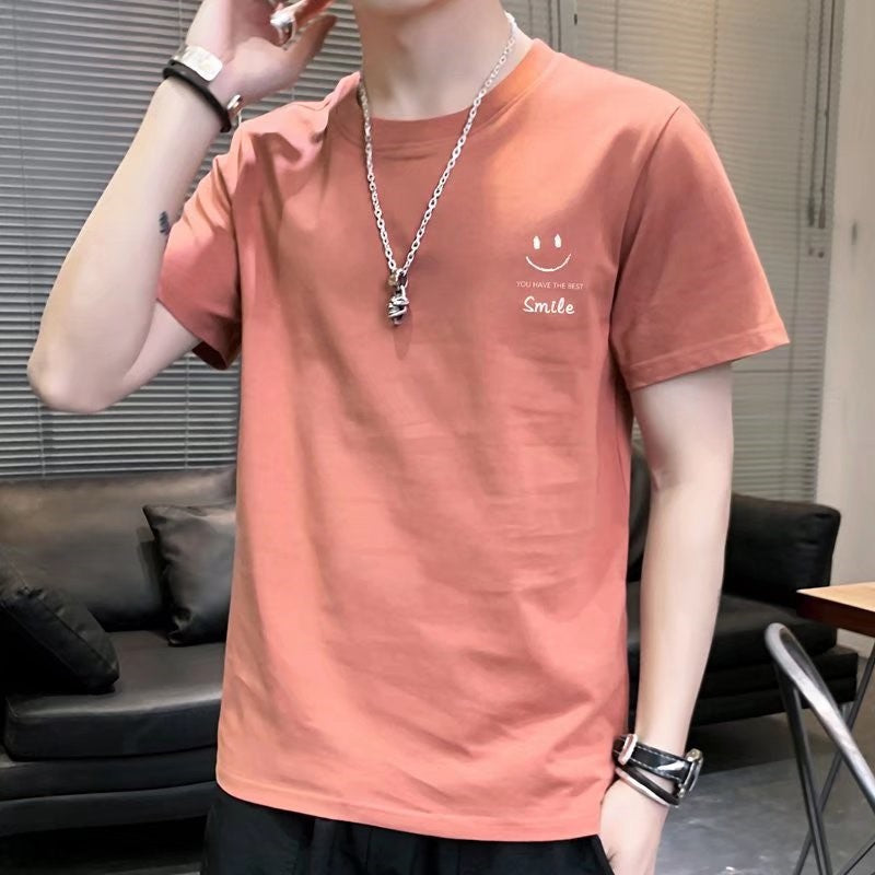 Men's Pink Casual Short Sleeve T-Shirt