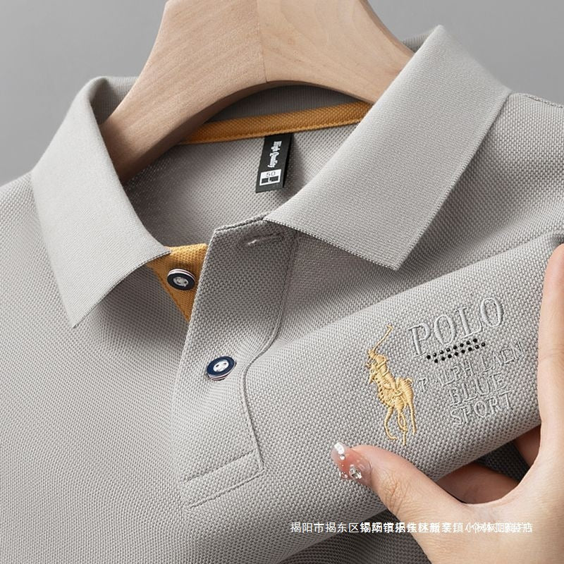 Men's Embroidered Loose Fit Casual Business Polo Shirt