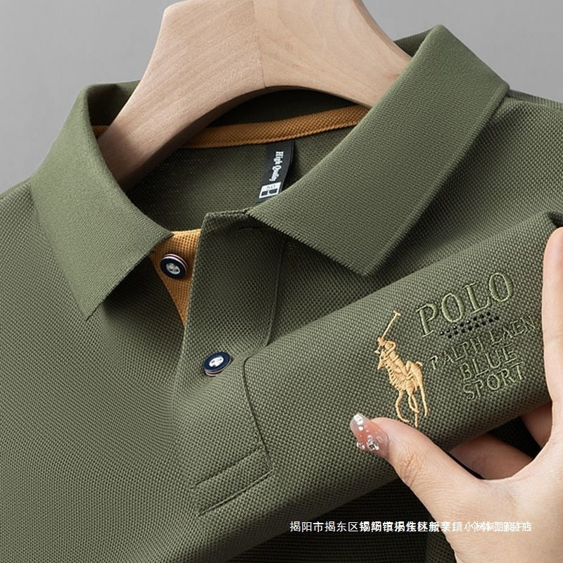Men's Embroidered Loose Fit Casual Business Polo Shirt