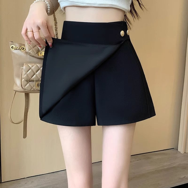 Women's High Waist A-Line Skort with Wide-Leg Design