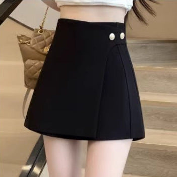 Women's High Waist A-Line Skort with Wide-Leg Design