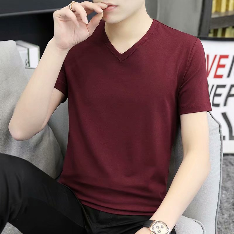 Men's Slim Fit V-Neck Short Sleeve Casual T-Shirt