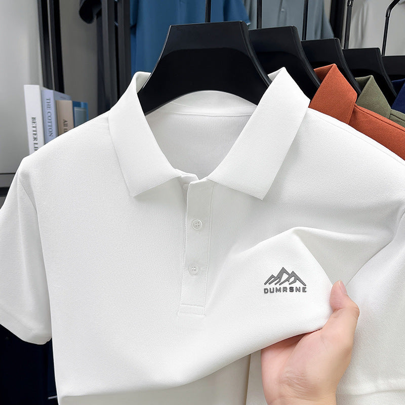 Men's Embroidered Polo Shirt Short Sleeve Casual Summer Top