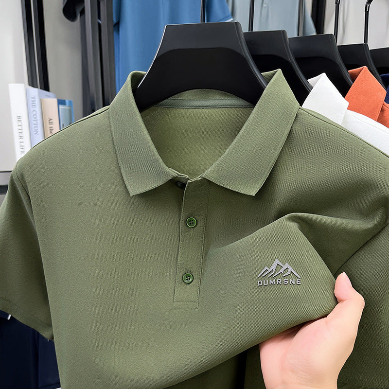 Men's Embroidered Polo Shirt Short Sleeve Casual Summer Top