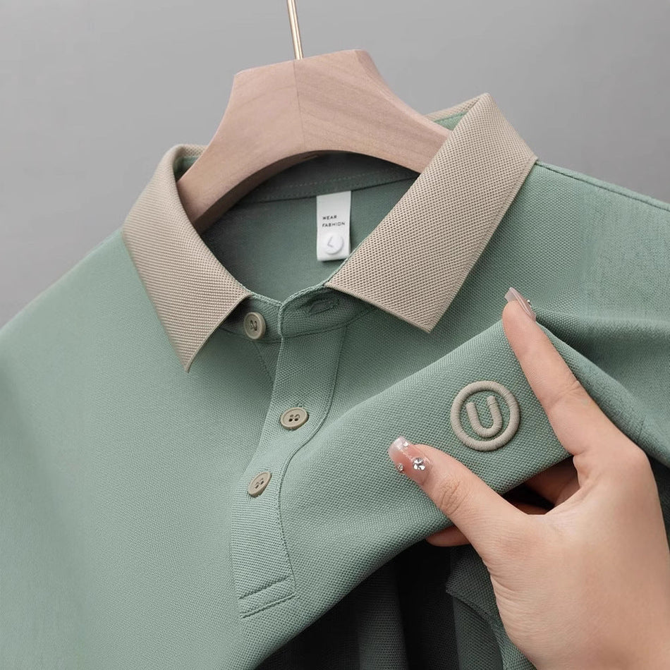 Men's Embroidered Polo Shirt Short Sleeve Casual Business Top