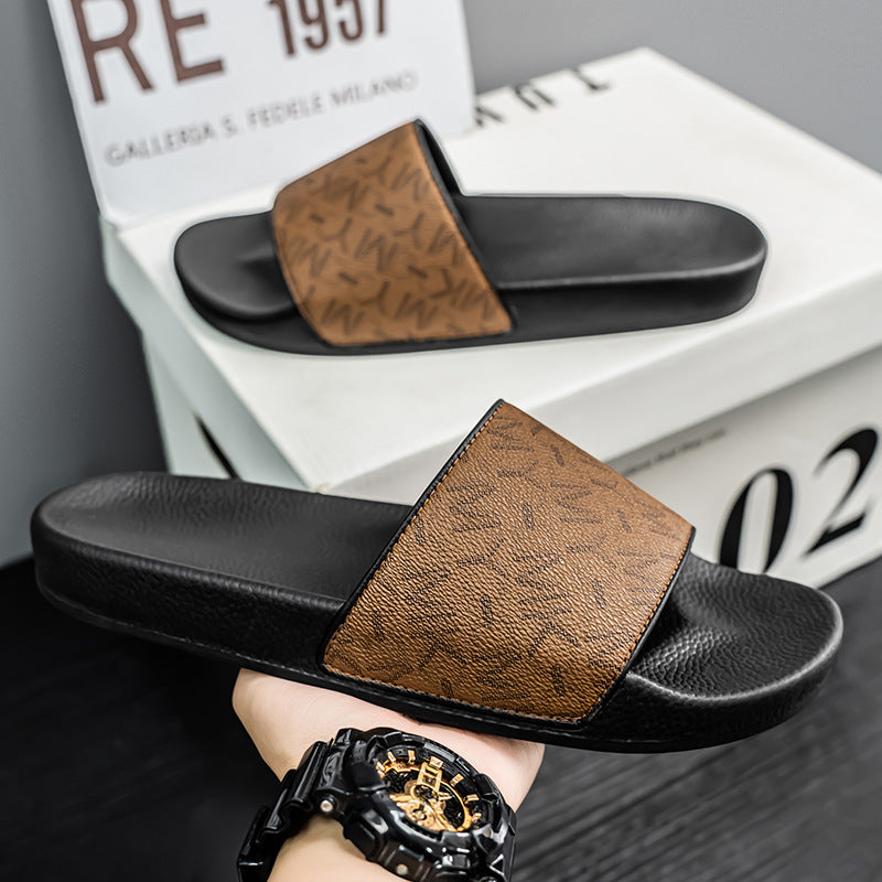 Men's Printed Non-Slip Plus Size Slippers
