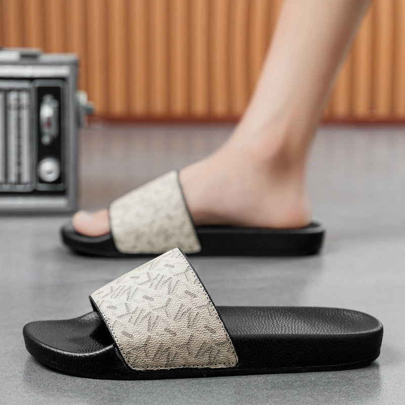 Men's Printed Non-Slip Plus Size Slippers