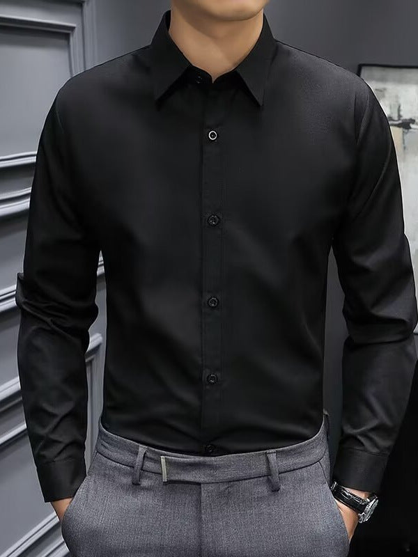 Men's Slim Fit Business Casual Long Sleeve Shirt