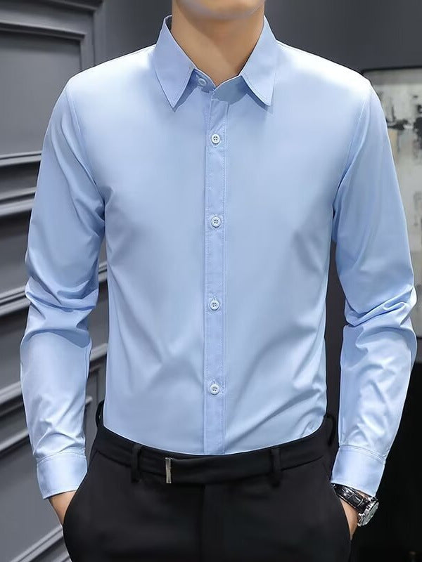 Men's Slim Fit Business Casual Long Sleeve Shirt