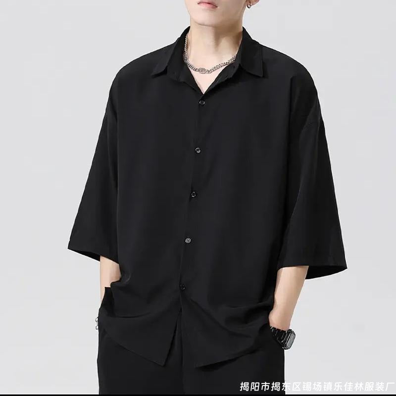 Men's Ice Silk Breathable Casual Long Sleeve Shirt