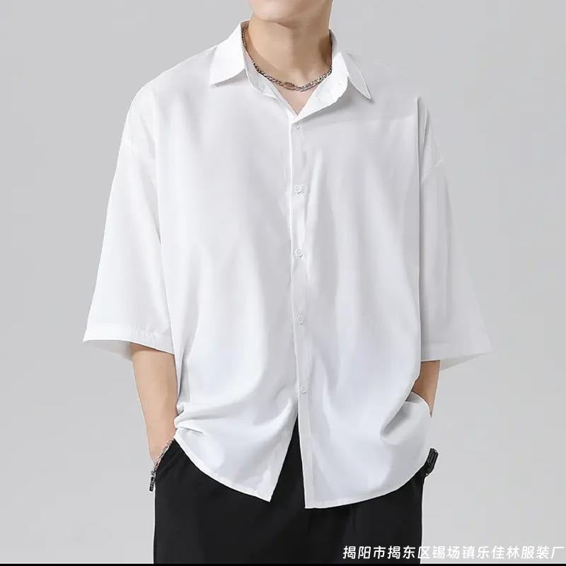 Men's Ice Silk Breathable Casual Long Sleeve Shirt