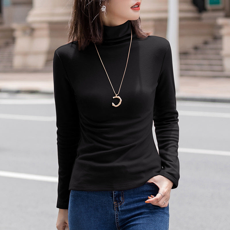 Women's Slim Fit Milk Silk Long Sleeve Crew Neck Base Tee