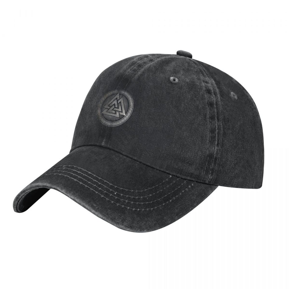 Valknut Medallion Vintage Washed Baseball Cap Unisex Casual Hat