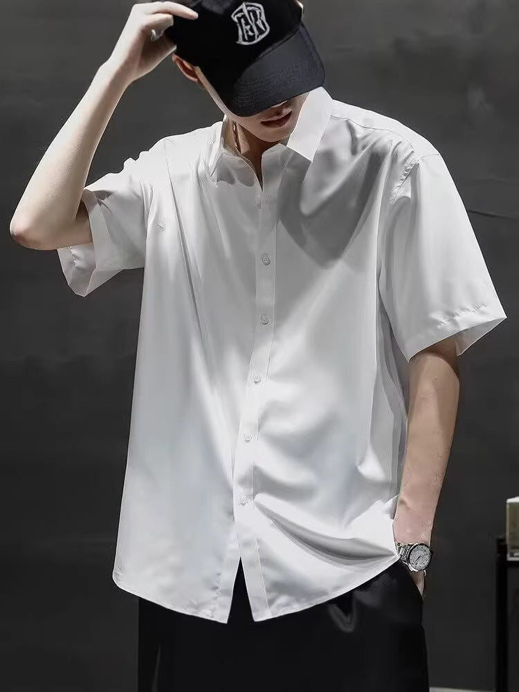Men's No-Iron Loose Fit Short Sleeve Casual Shirt
