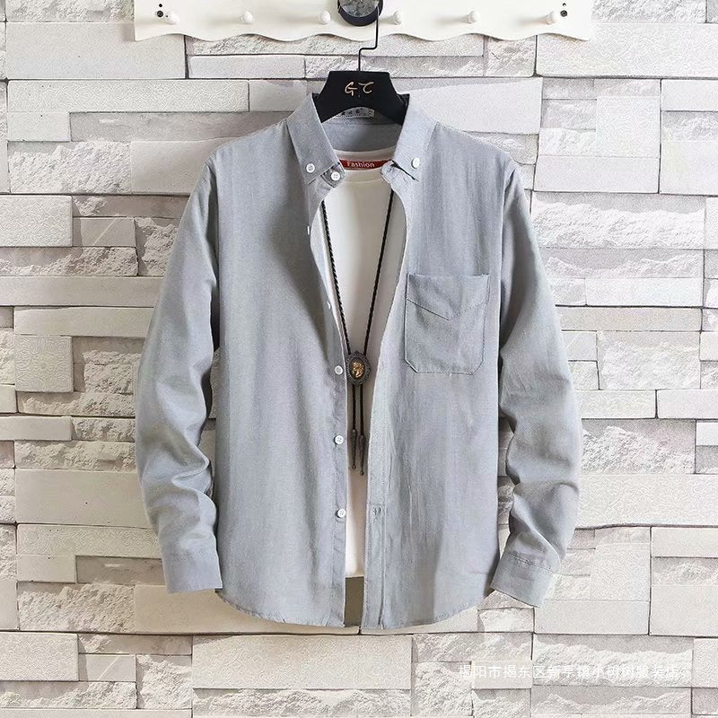 Men's Slim Fit Oxford Long Sleeve Casual Shirt
