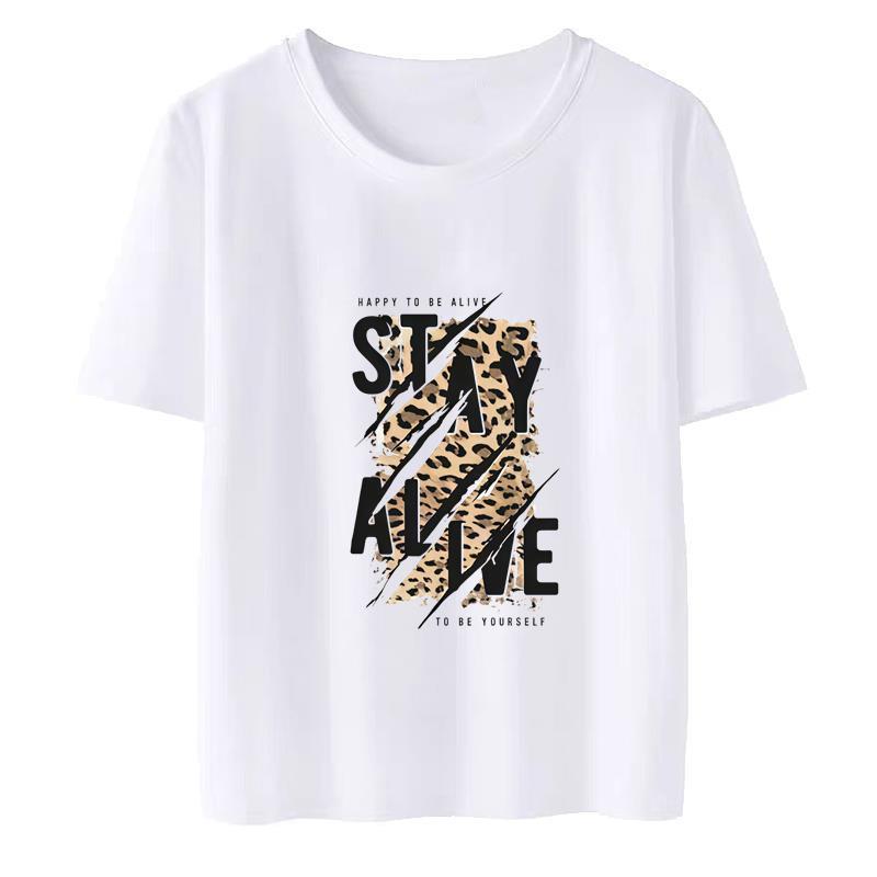 Women's Letter Print Modal Short Sleeve Casual T-Shirt