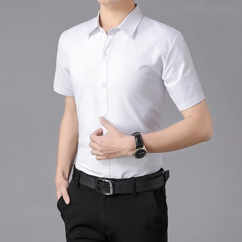 Men's Slim Fit Non-Iron Short Sleeve Business Shirt