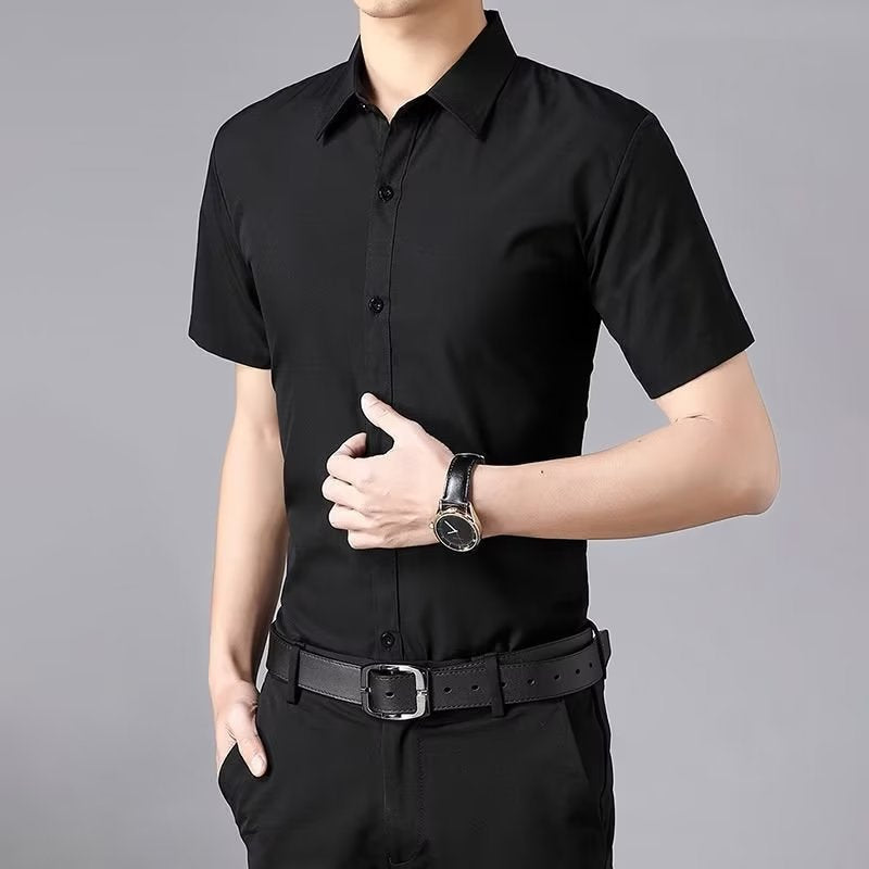 Men's Slim Fit Non-Iron Short Sleeve Business Shirt