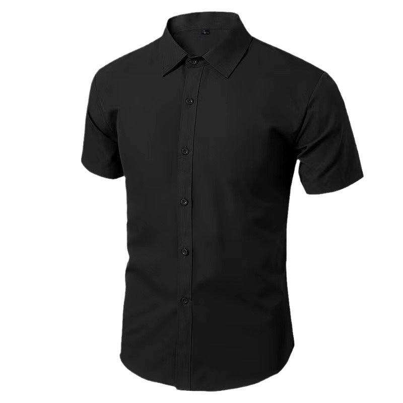 Men's Slim Fit Solid Color Business Long Sleeve Shirt