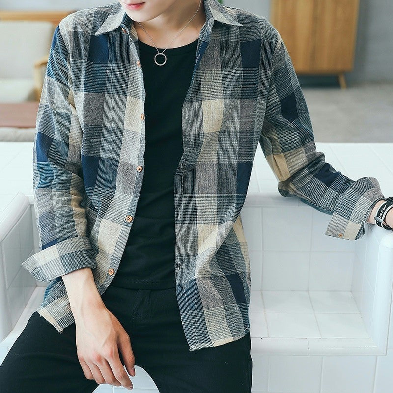 Men's Plaid Loose Fit Casual Workwear Shirt Jacket
