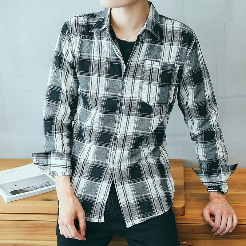 Men's Plaid Loose Fit Casual Workwear Shirt Jacket