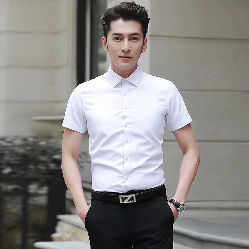 Men's Slim Fit Short Sleeve Business Casual Shirt