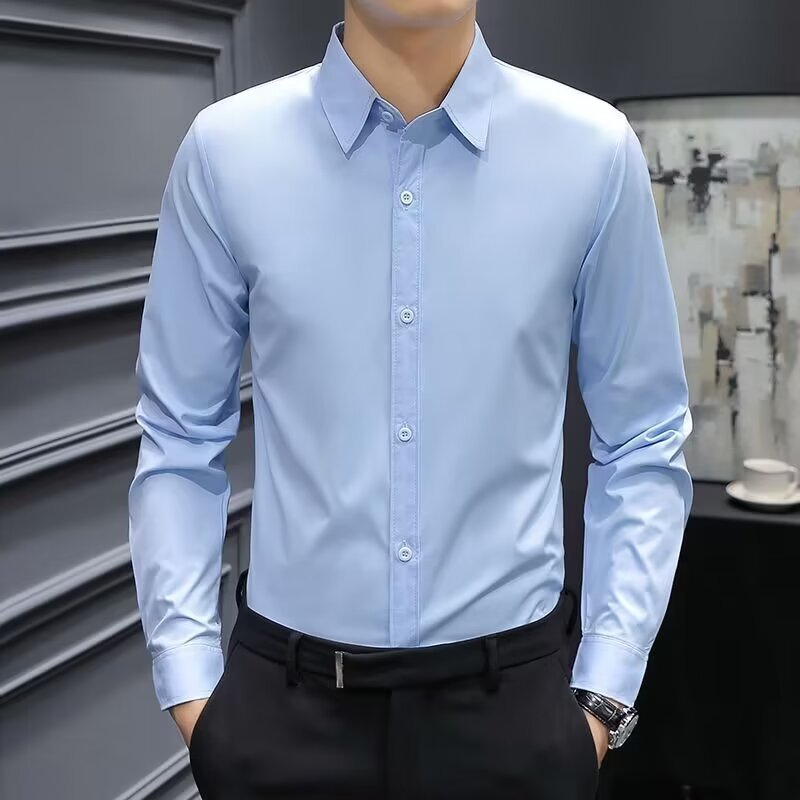 Men's Slim Fit Business Casual Long Sleeve Shirt