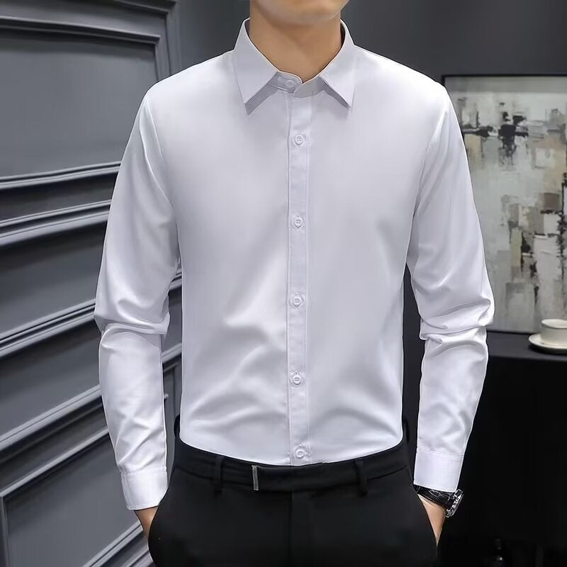 Men's Slim Fit Business Casual Long Sleeve Shirt