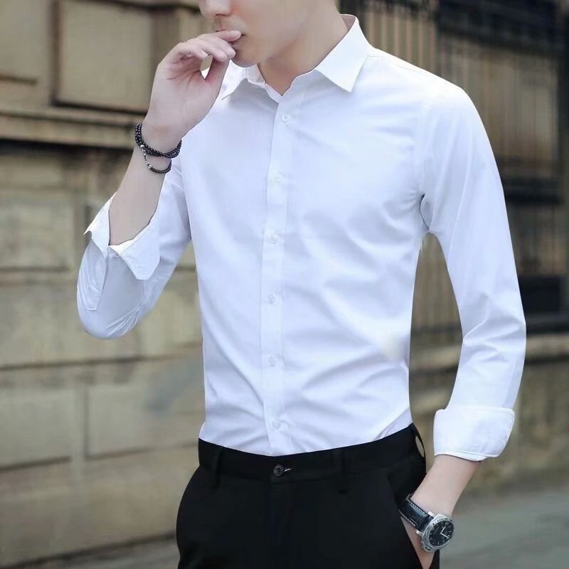 Men's Slim Fit Business Formal Long Sleeve Shirt